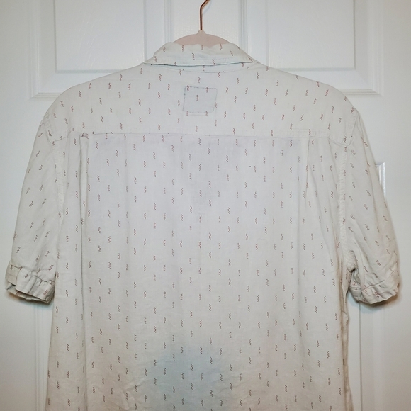 Rails Men's Carson Linen Blend Shirt - Louis Leaf White Red - Picture 6 of 10